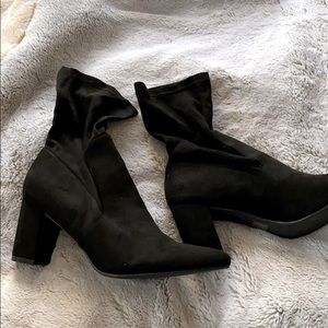 Black sock ankle boots